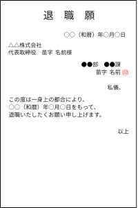 退職願
