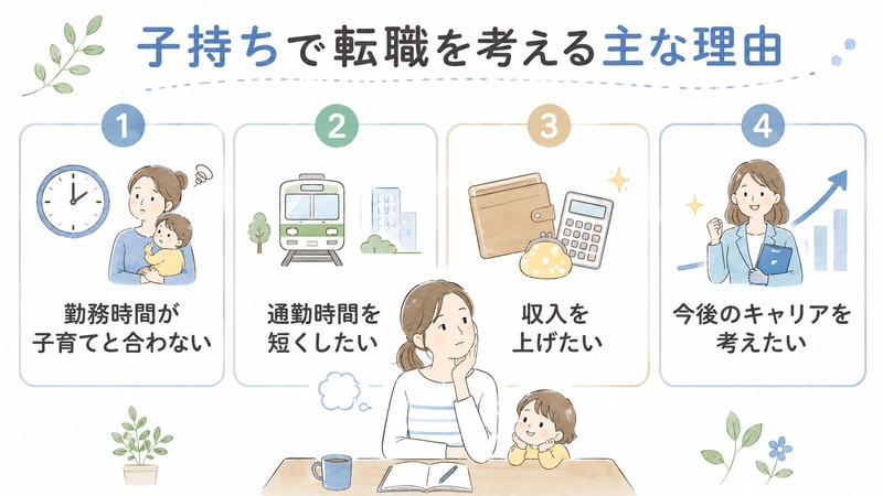 子持ちで転職を考える主な理由