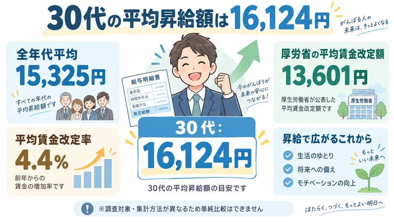 30代の昇給額の平均はいくら?