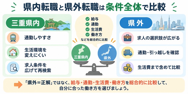 「三重県に仕事がない」からと県外転職を急ぐ必要はない
