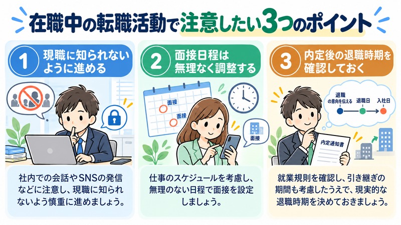 在職中の転職活動で注意したいポイント